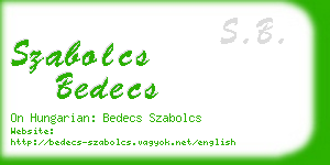 szabolcs bedecs business card